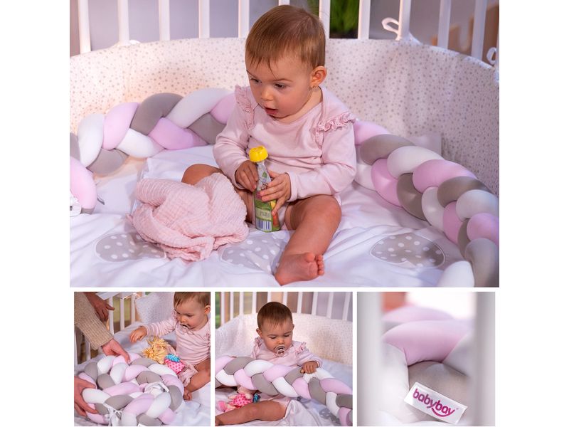 babybay Nestschlange geflochten Beige 200 cm Weiche Nestchenschlange für Kinderbetten
