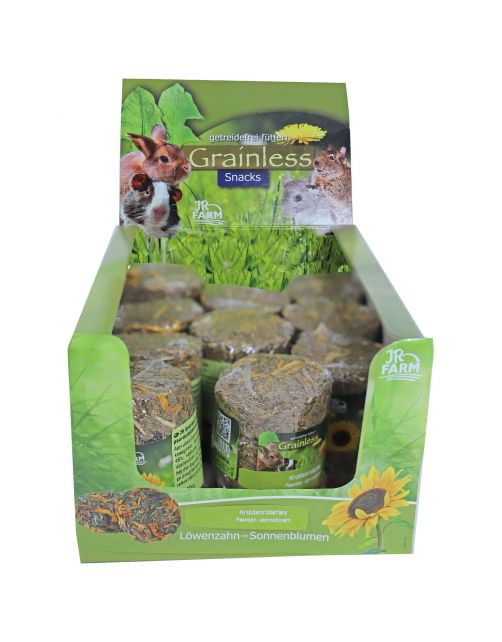 Jr Farm Grainless Paarden- En Zonnebloem Rol - Ruwvoer - 5 x 5 x 9 cm 70 g