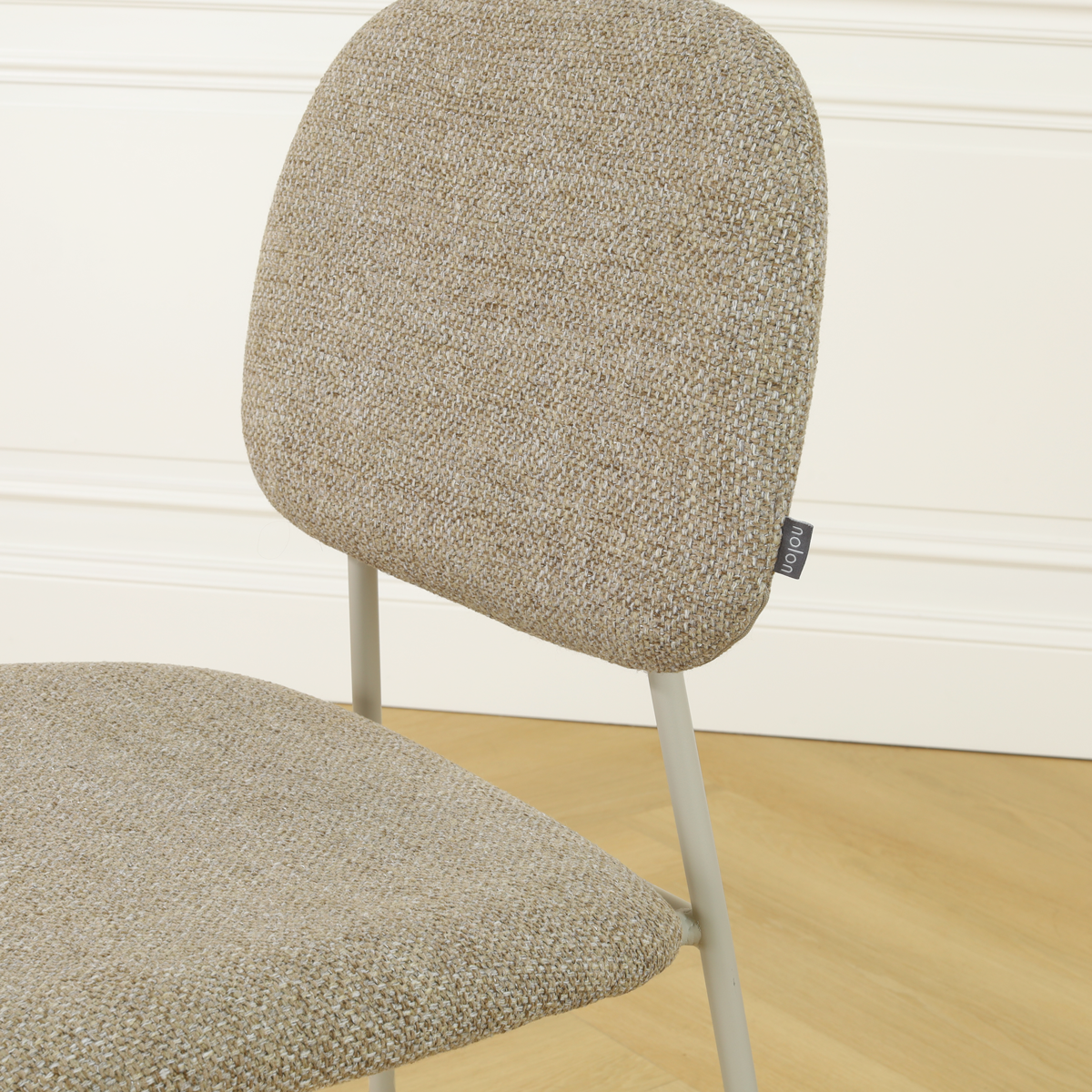 Eetkamerstoel Jasmijn taupe - grijsbeige onderstel