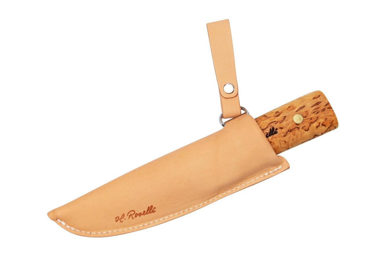 Roselli Hunting Knife R100F Full Tang, leather sheath, jachtmes