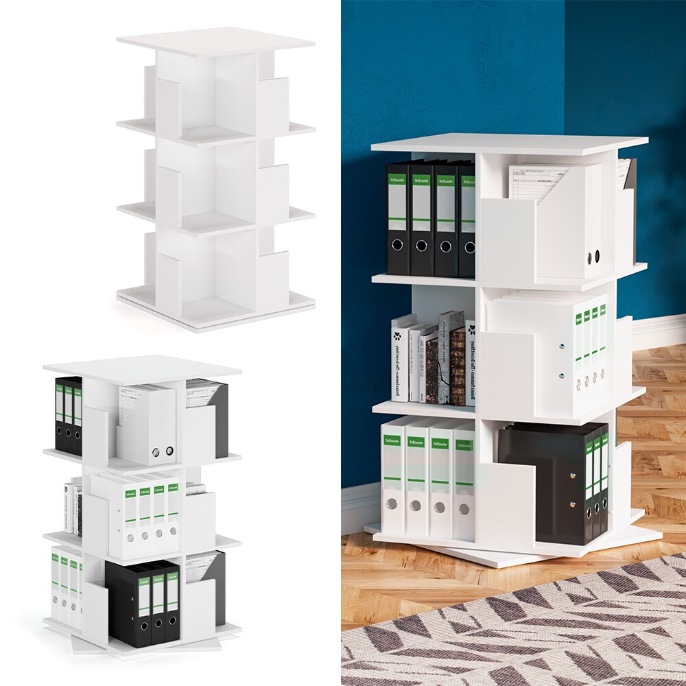 Vicco Ordnerregal Alfa Standregal Büroregal Aktenregal Ablage Bücherregal Weiß