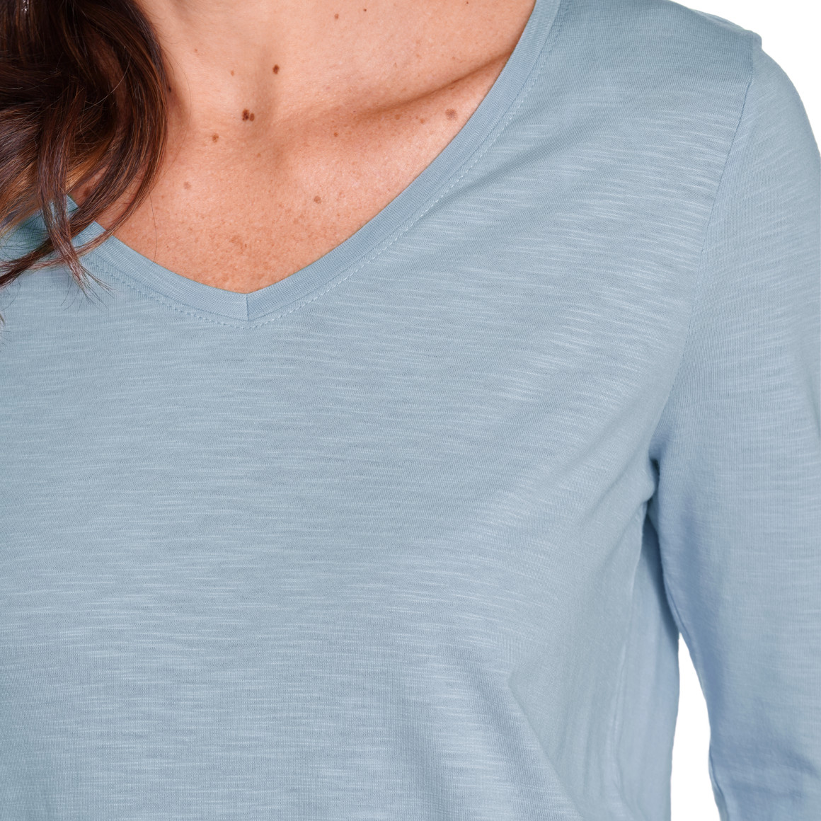 Gina Benotti Damen Langarmshirt aus Flammgarn hellblau