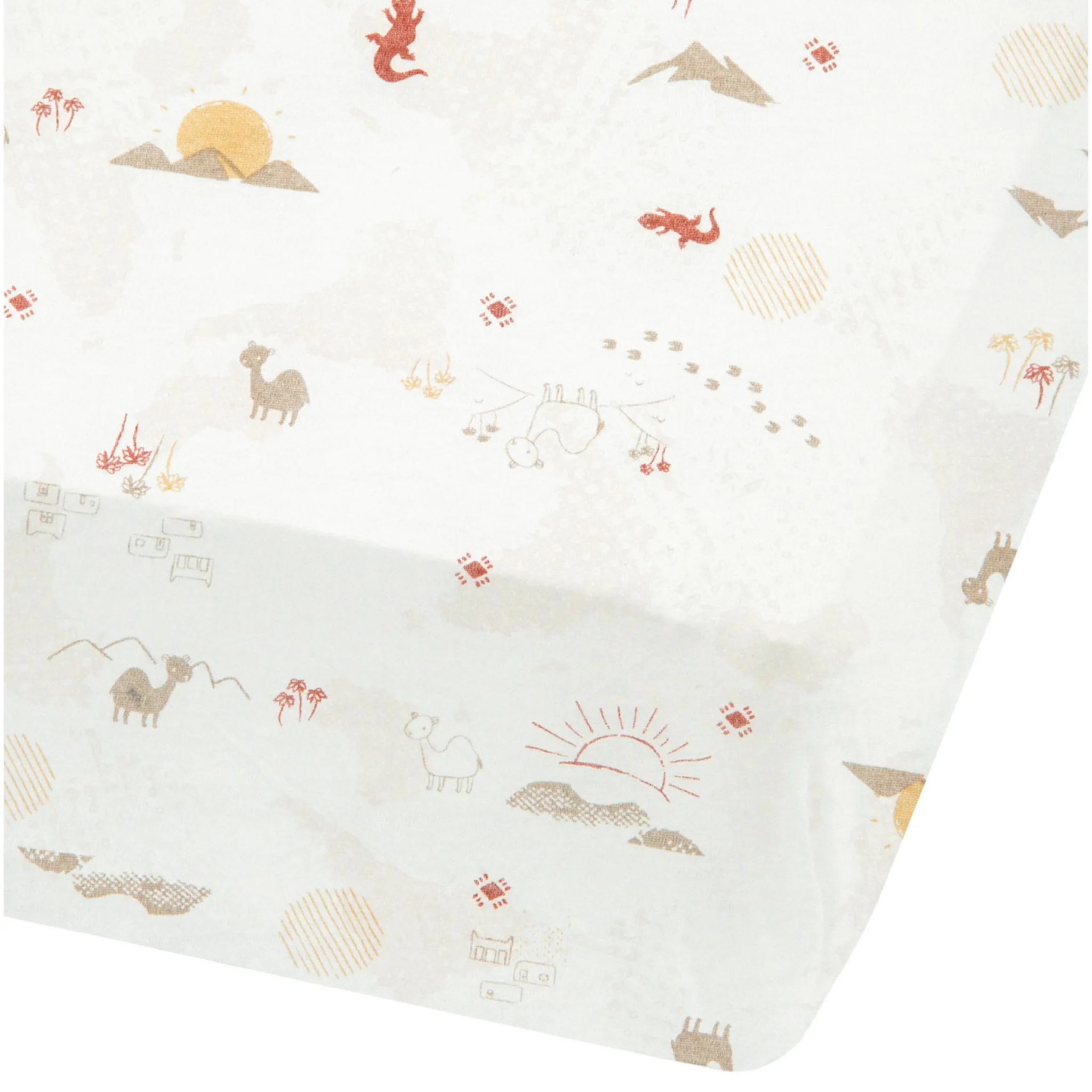 Perlimpinpin Drap Contour pour Lit de Bébé Bambou - Désert