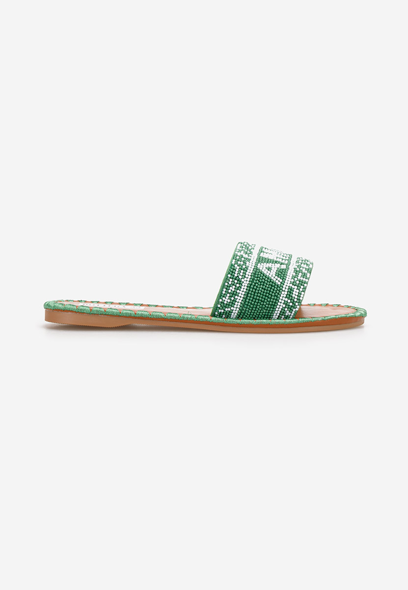 Mules plates femme vert Alasia