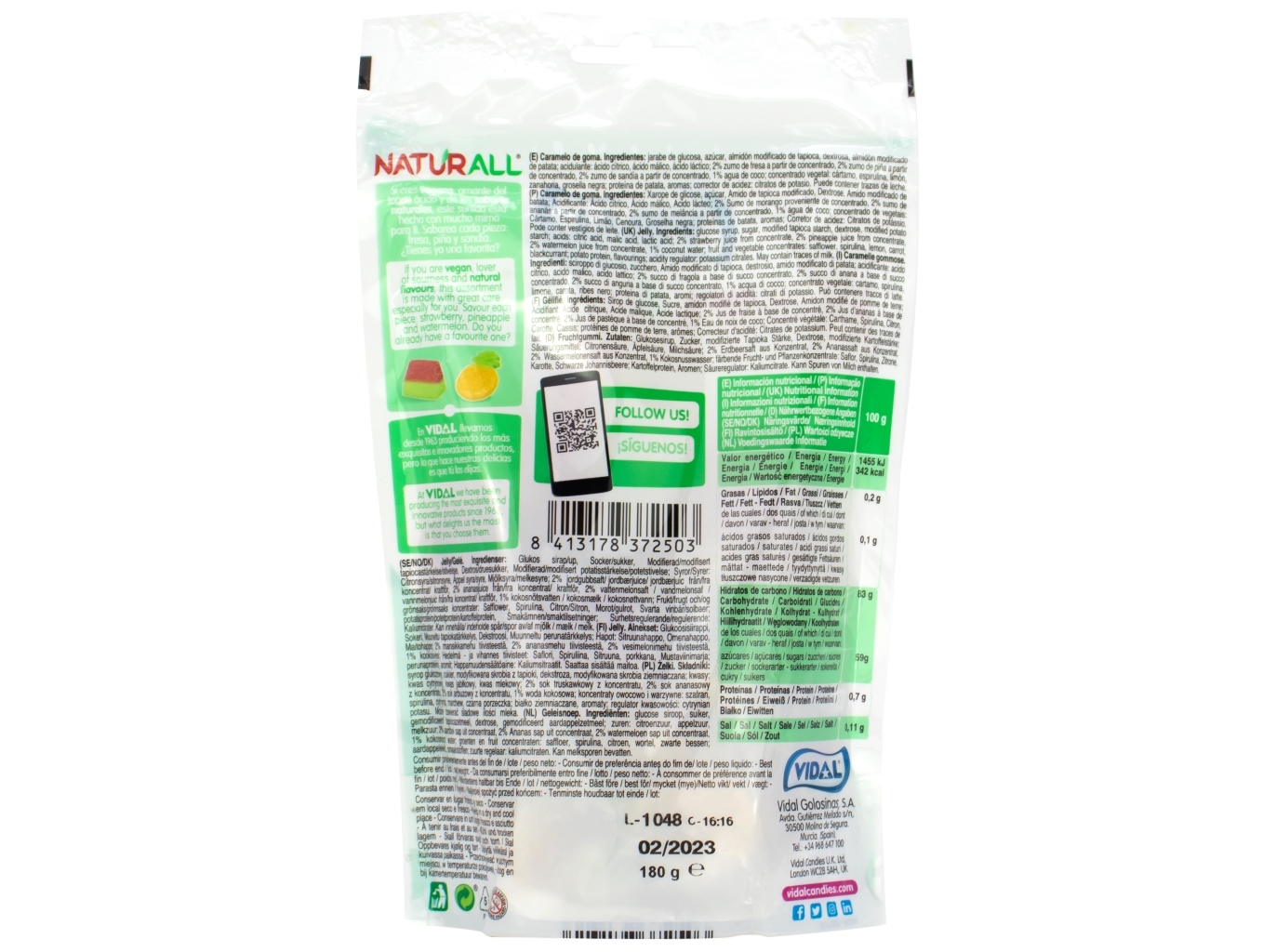 GOMAS VIDAL MIX FRUTAS ÁCIDAS 180G