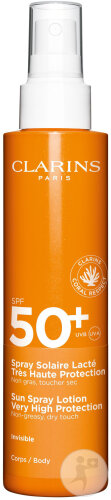 Clarins Spray Solaire Lacté Très Haute Protection IP50+ Corps Spray 150ml