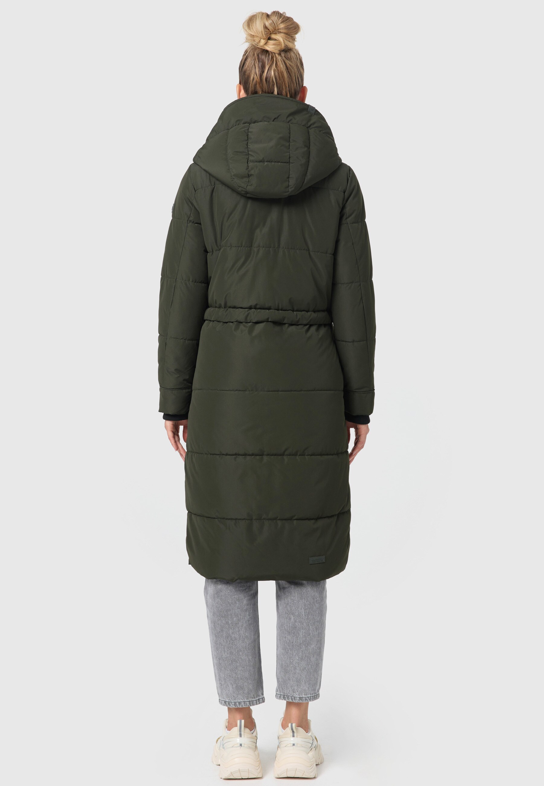 MARIKOO Damen Winter Steppmantel Stepp Jacke Mantel Parka warm mit Stehkragen & Kapuze Ayumii
