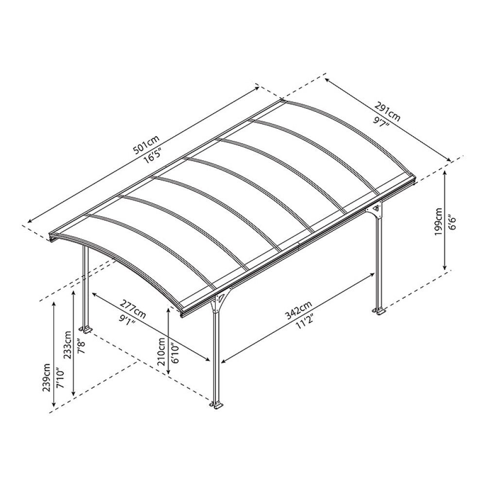 CARPORT CANOPIA VITORIA 14,6M² BRONSE/GRÅ