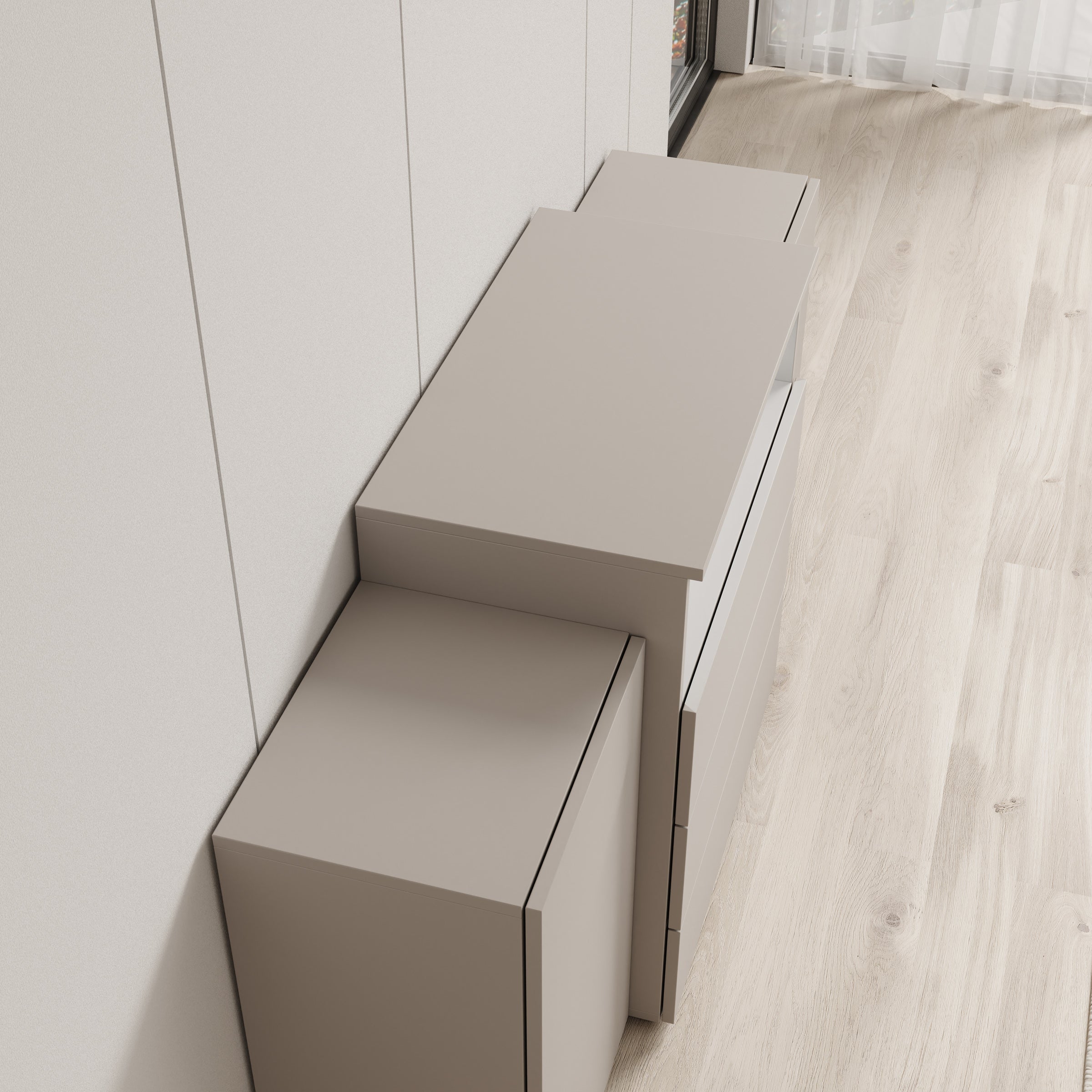 Universal - Dressoir met LED - Beige - 150x39x81 cm
