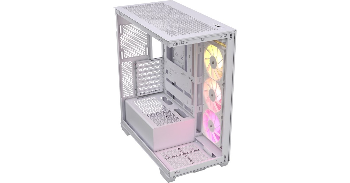 Corsair3500X ARGB midi tower behuizing  (Wit | 2x USB-A | 1x USB-C | RGB | Tempered Glass)