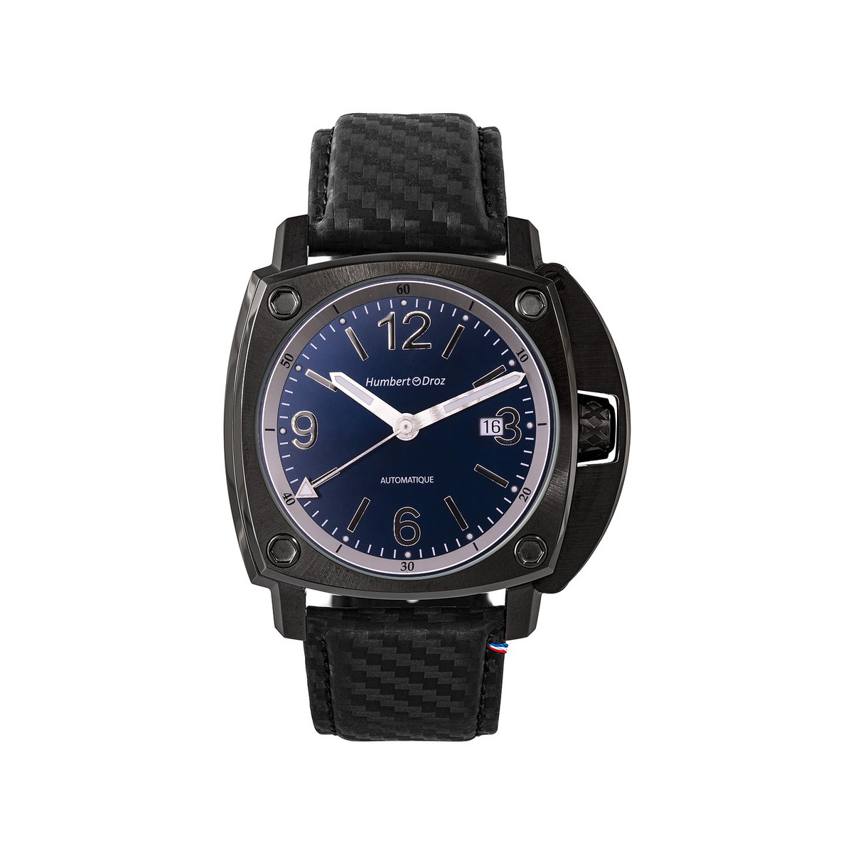Montre HUMBERT-DROZ hd11 homme automatique, bracelet cuir noir