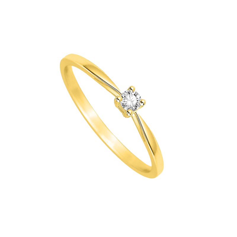 Bague Femme - Or 18 Carats - Diamant 0,08 Carats
