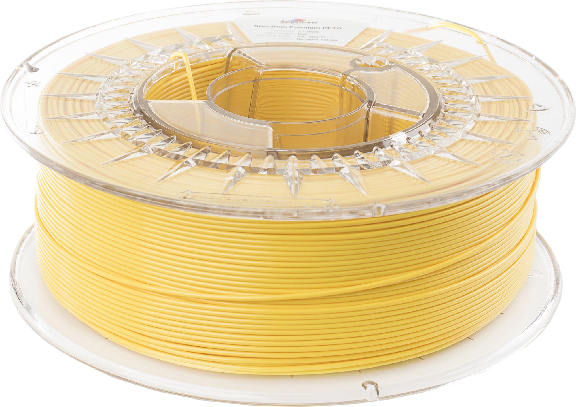 Spectrum  PETG Premium Bahama Yellow, 1,75 mm / 1000 g    Vielfältiges Filament mit hoher Transparenz & Temperaturbeständigkeit