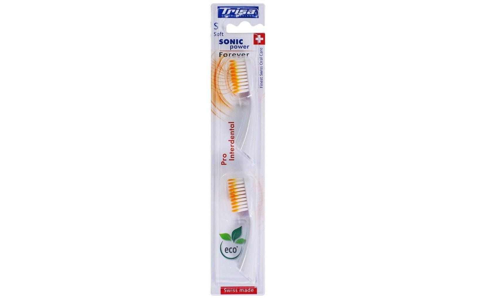 Zahnbürstenkopf Sonic Power Pro Interdental soft 2 StückErsatzbürsten für Trisa Sonic Power 2. Generation