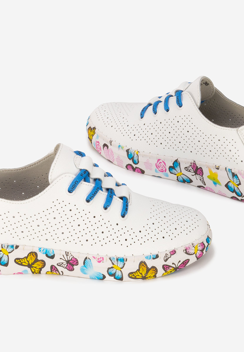 Baskets pour femme en cuir blancs Baty