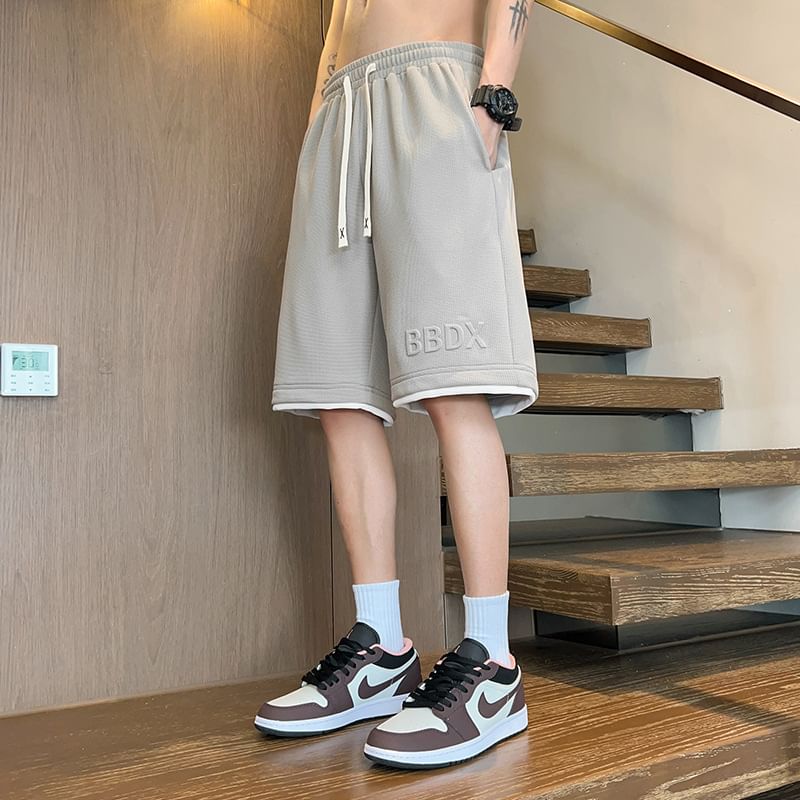 Stone Leo - Mid Rise Lettering Shorts