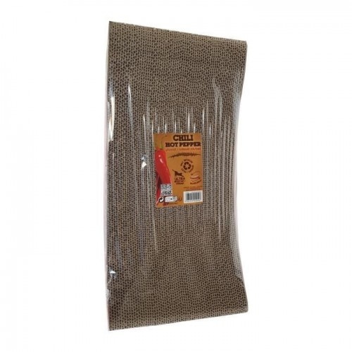 Tapete arranhador AIME de papelão reciclado vermelho para gatos.