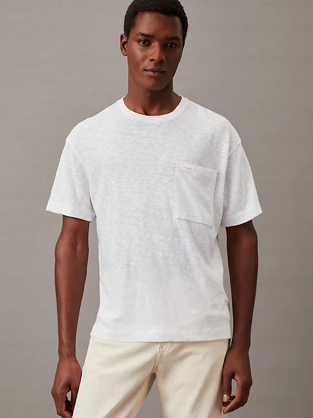 Camiseta com bolso em malha de algodão flamejante