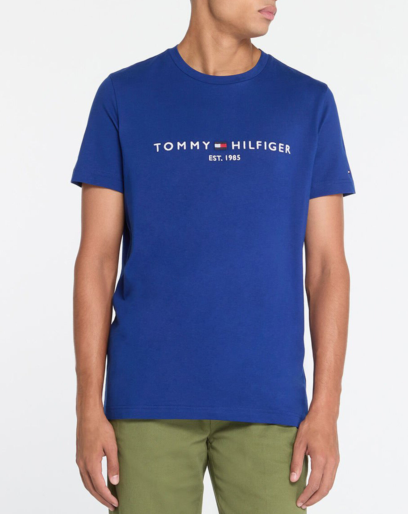 Tommy Hilfiger T-Shirt 100% Coton Bio logo bleu roi