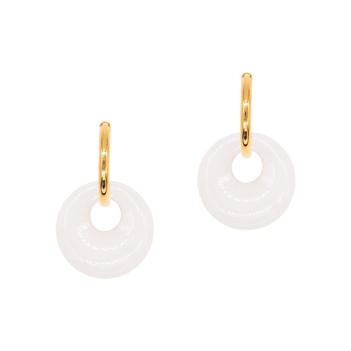 Boucles d'oreilles Blima en pierres Jade blanc