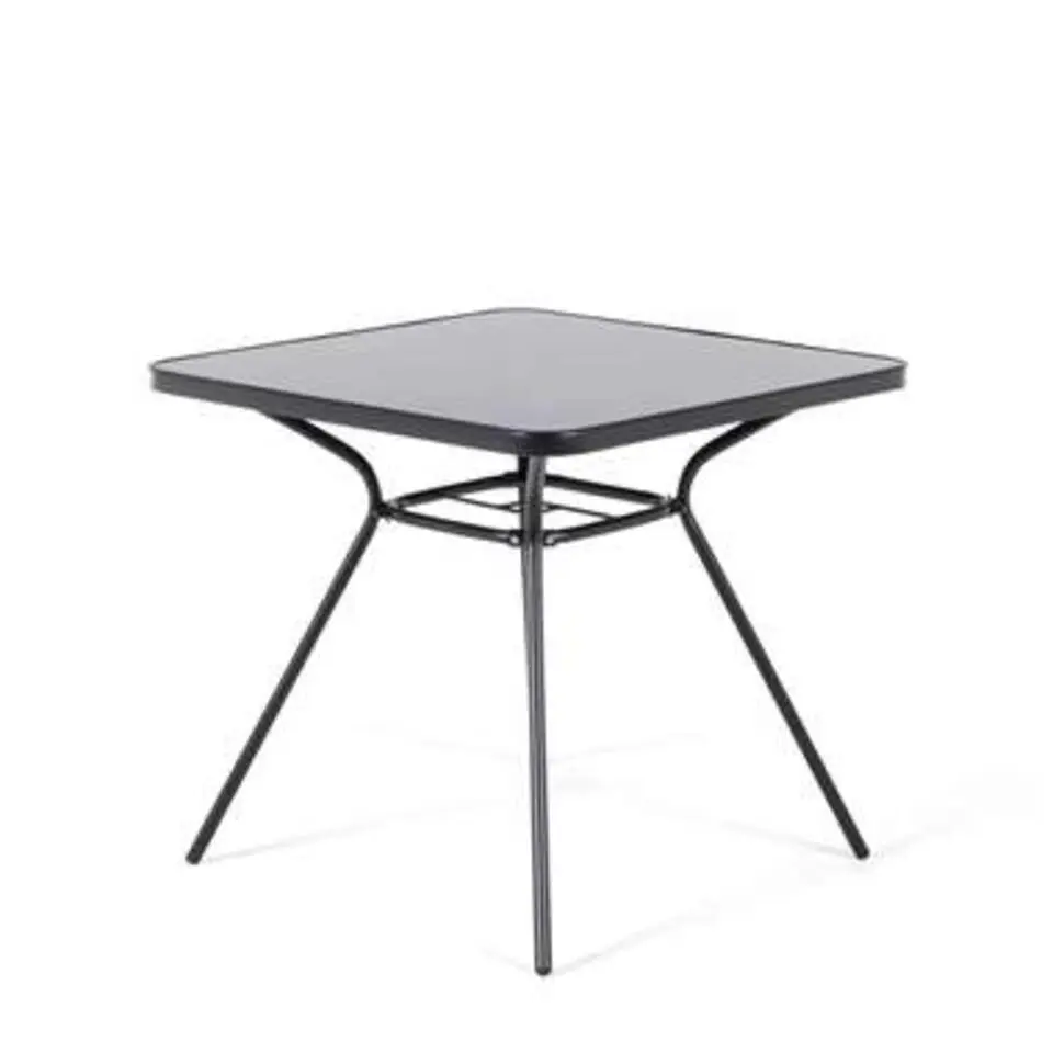 LIVO - Tuintafel - Zwart - 80 x 80 cm - Staal