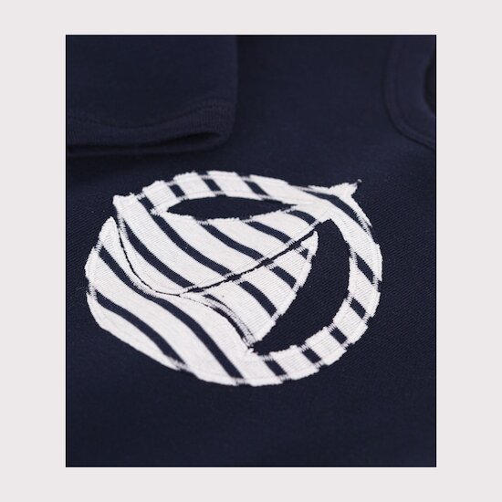 Sweatshirt en molleton bébé   Bleu smoking        de               Petit Bateau