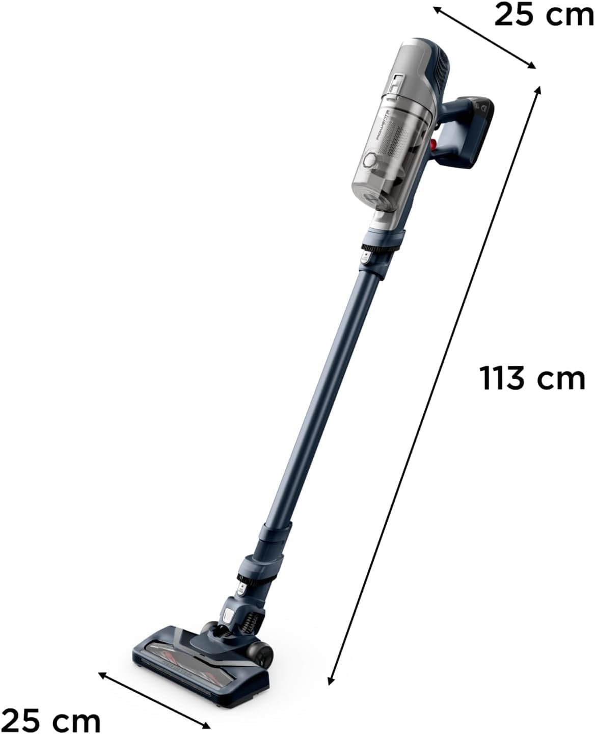 Rowenta X-Pert 6.60 Akkustaubsauger, 100 W Leistung, 45 Min Laufzeit, kabellos & beutellos, LED-Bürstenkopf, herausnehmbarer Akku, 0,55 l Behälter, inkl. Fugendüse und Wandhalterung, grau, RH6836EO