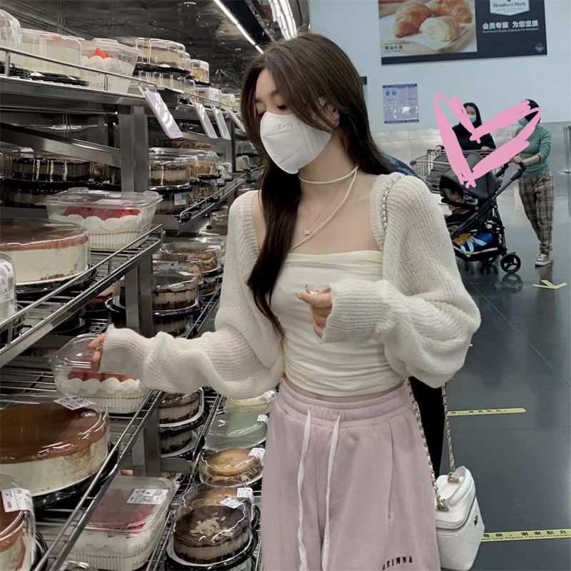 Shinsei - Effen Tube Top / Cardigan
