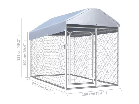 Chenil extérieur cage enclos 200 x 100 x 100 cm 02_0000325