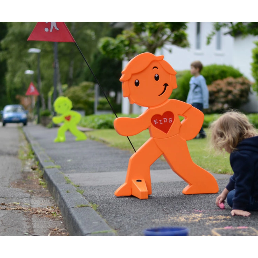 BEACHTREKKER Streetbuddy Warnfigur für mehr Kindersicherheit - orange