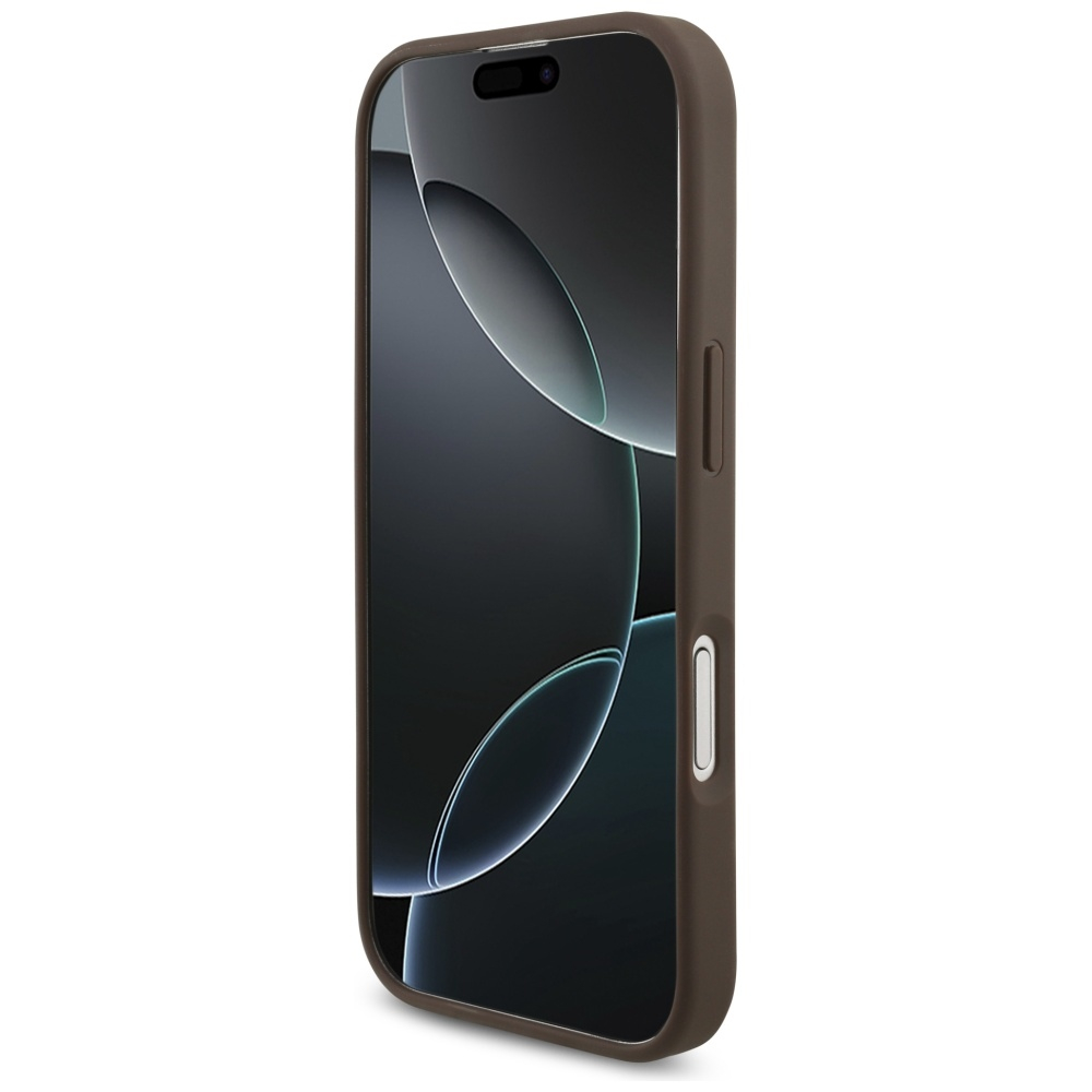 iPhone 17 Leder Hardcase Hülle 4G Big Metal Logo (GUHCP17S4GMGBR) - Braun