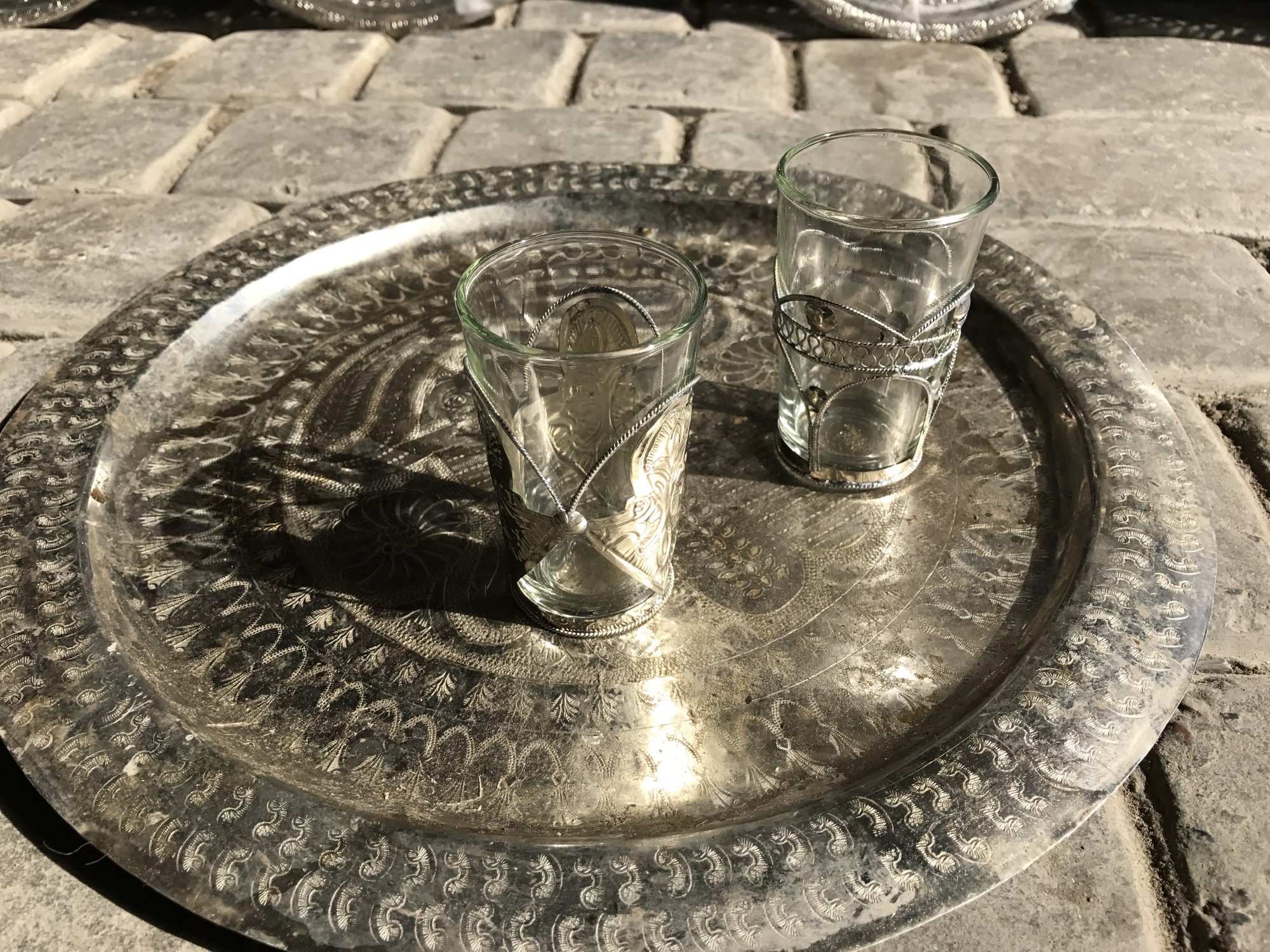 Teeglas Tokyo mit Metallbehälter, transparent, Ø 5 cm, H 8,5 cm zu 5,80