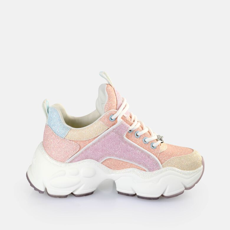 Binary Glam Baskets basses véganes, pêche multicolore