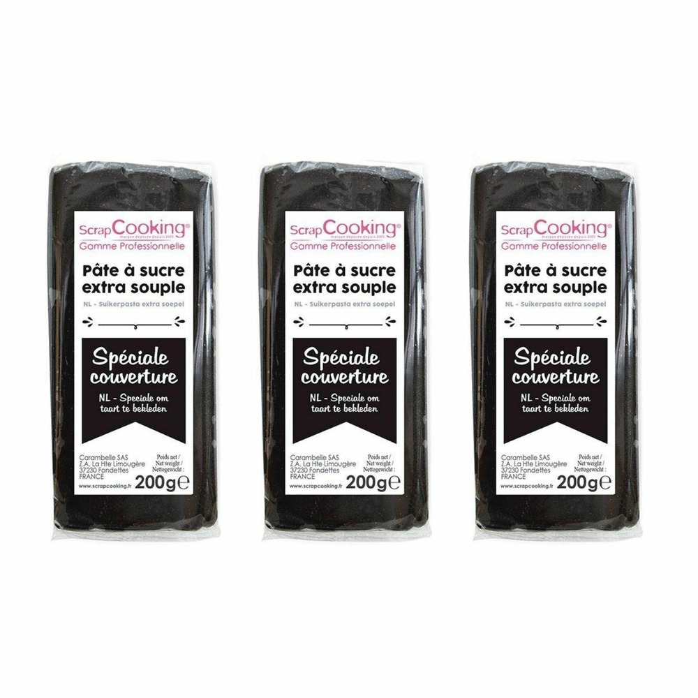 Pâte à sucre de couverture noire 600 g