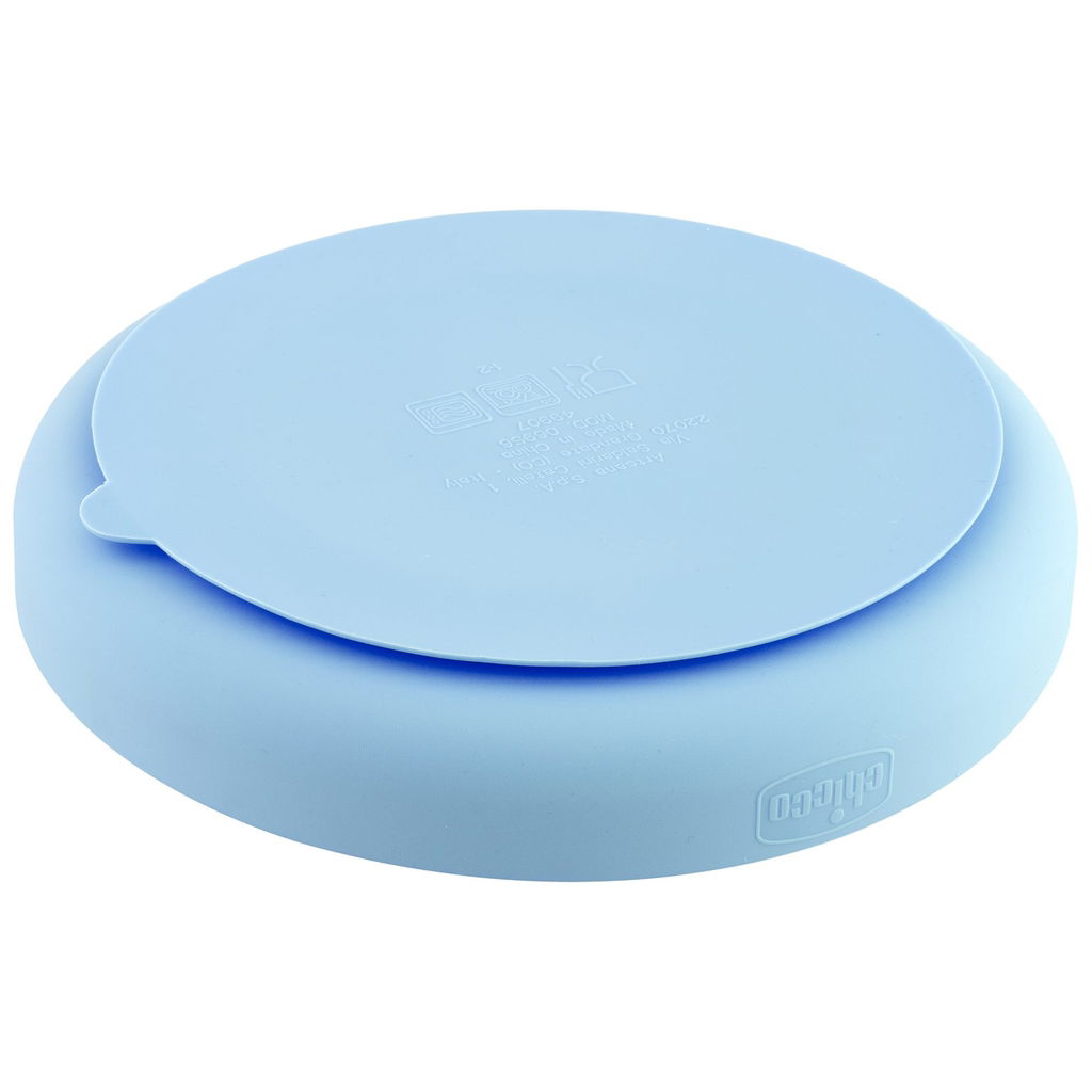 ChiccoChicco   Silikonteller mit Unterteilungen und Saugfuss blau