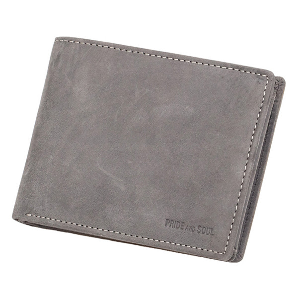 PRIDE&SOUL Portefeuille RFID, format paysage, cuir, gris