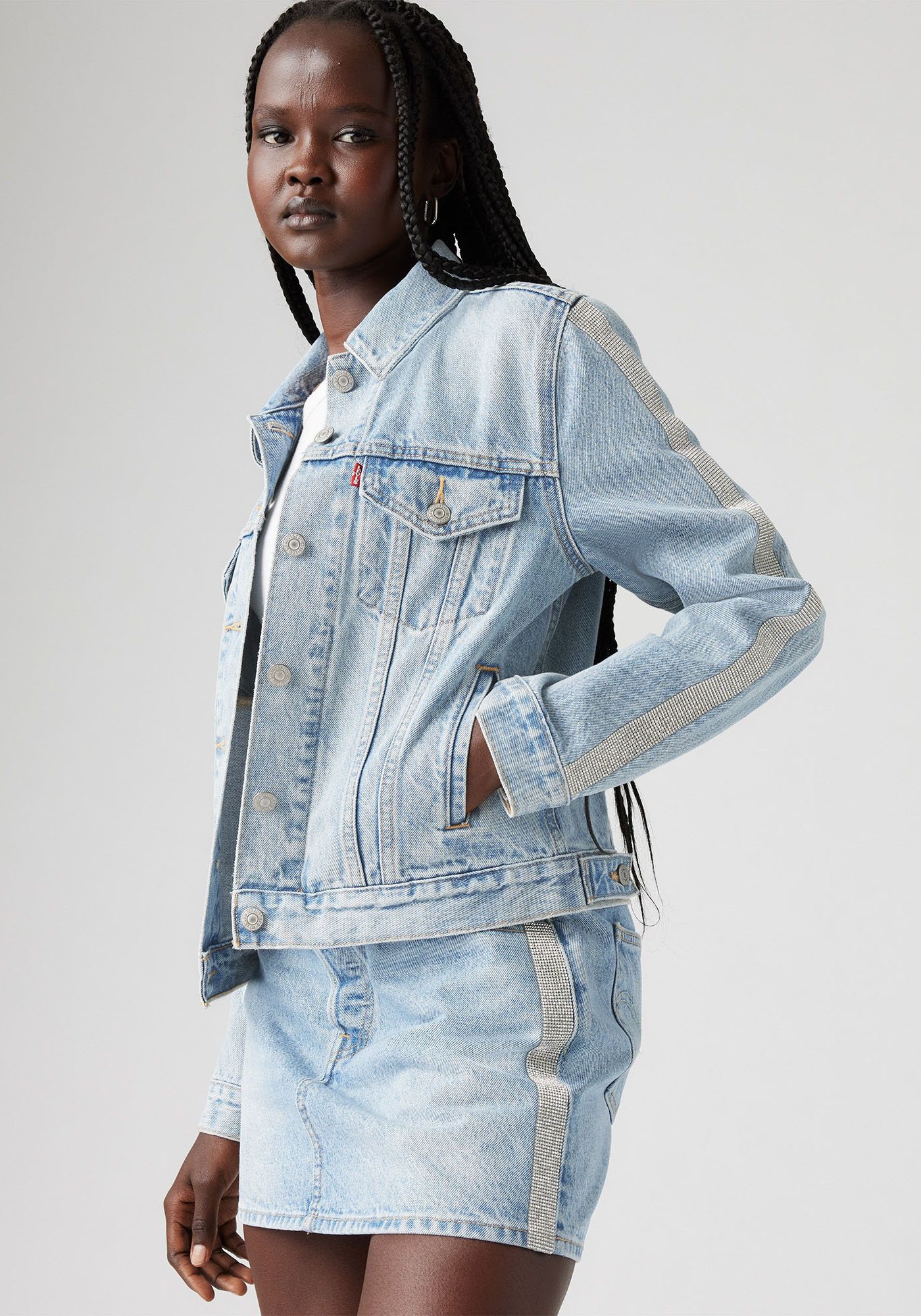 Levi's® Jeansjacke »ORIGINAL TRUCKE« mit Glitzerdetails an Ärmeln