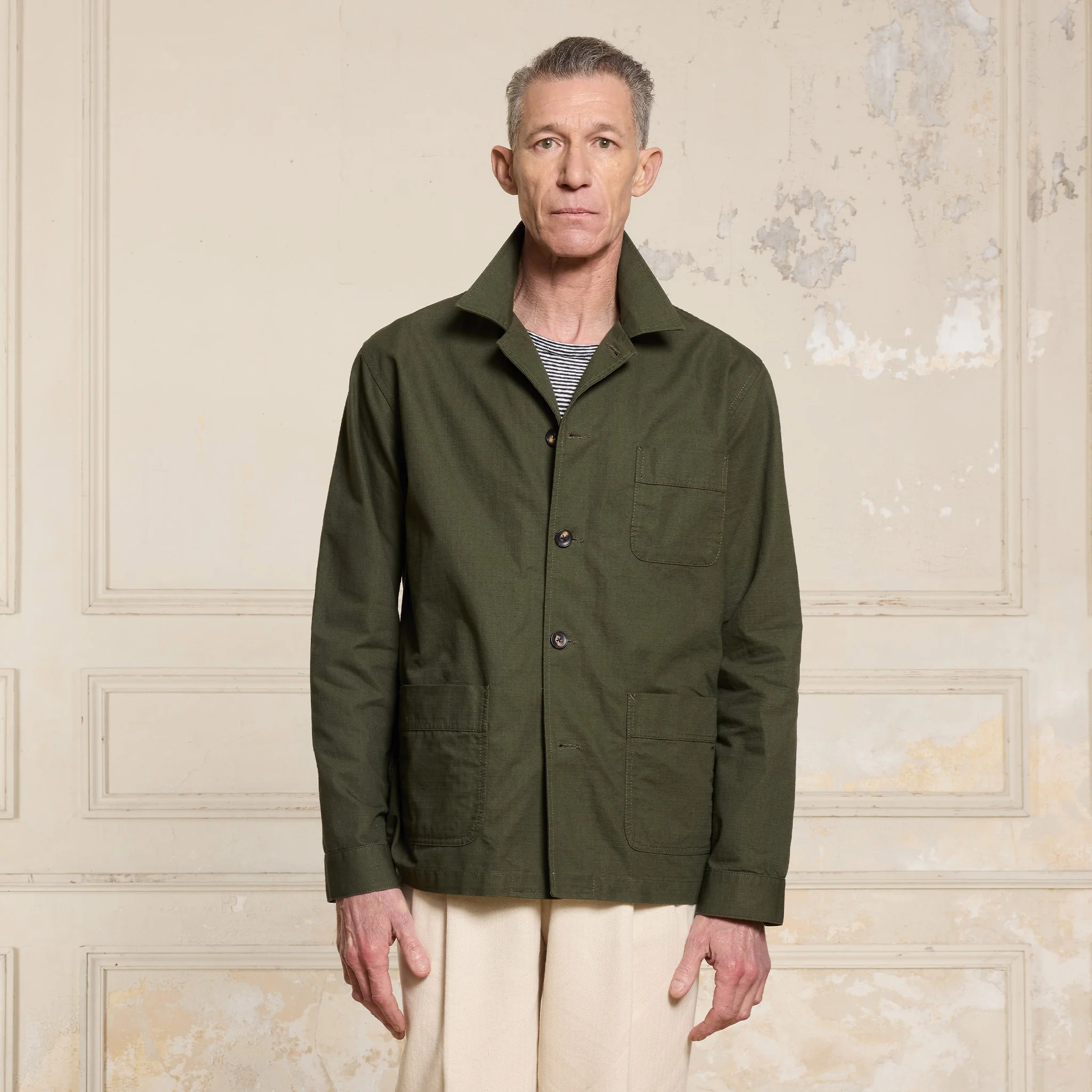 Khaki Japanese ripstop work jacket