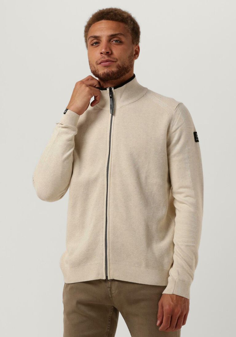 VANGUARD gebroken wit vanguard vest zip jacket cotton melange