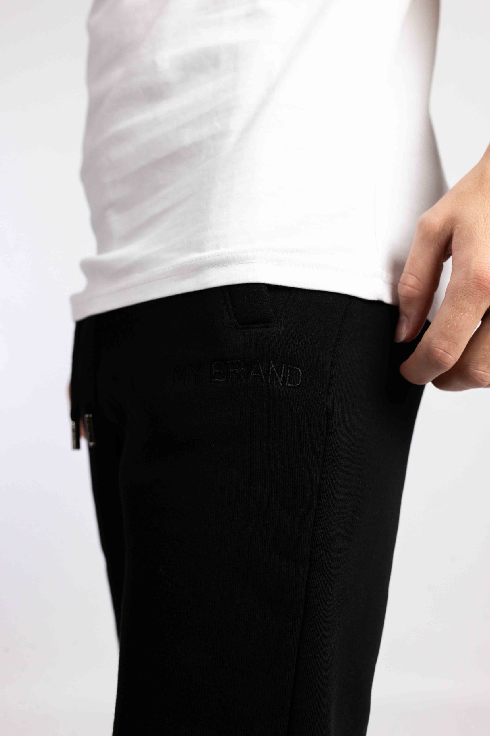 My Brand All Over Embroidery Trainingsbroek Heren Zwart