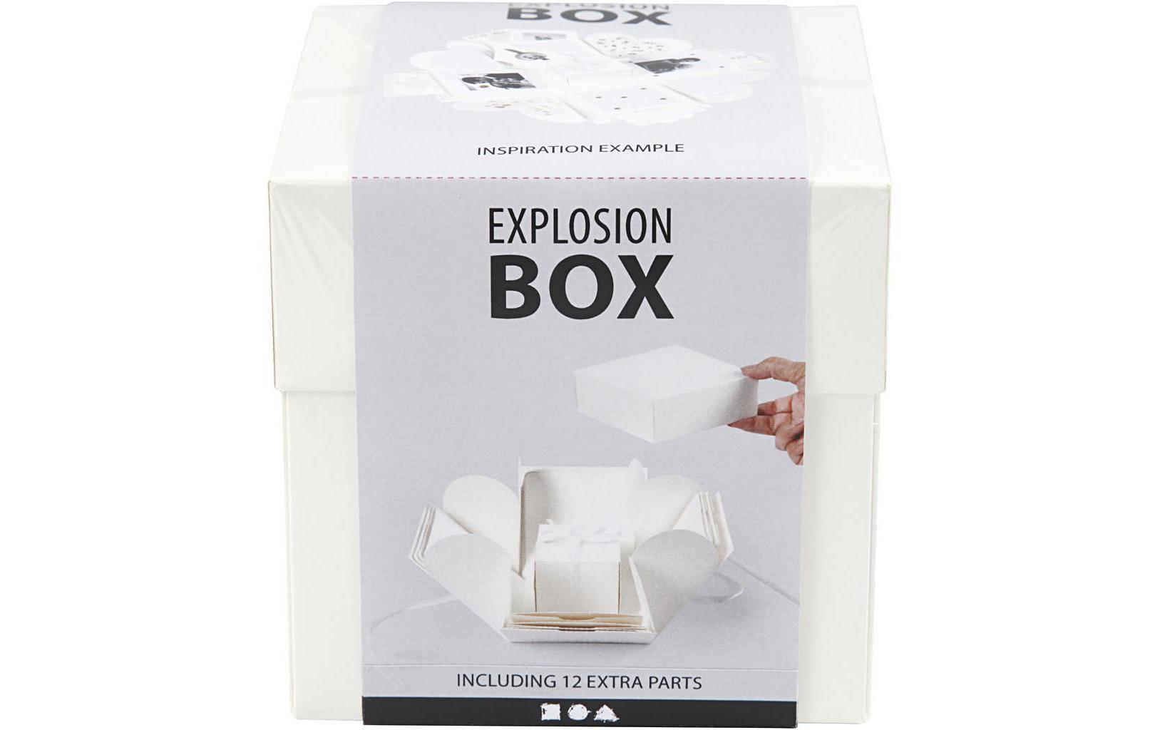 Geschenkbox Weiss, 12 x 12 x 12 cmZusammenklappbare Explosionsbox