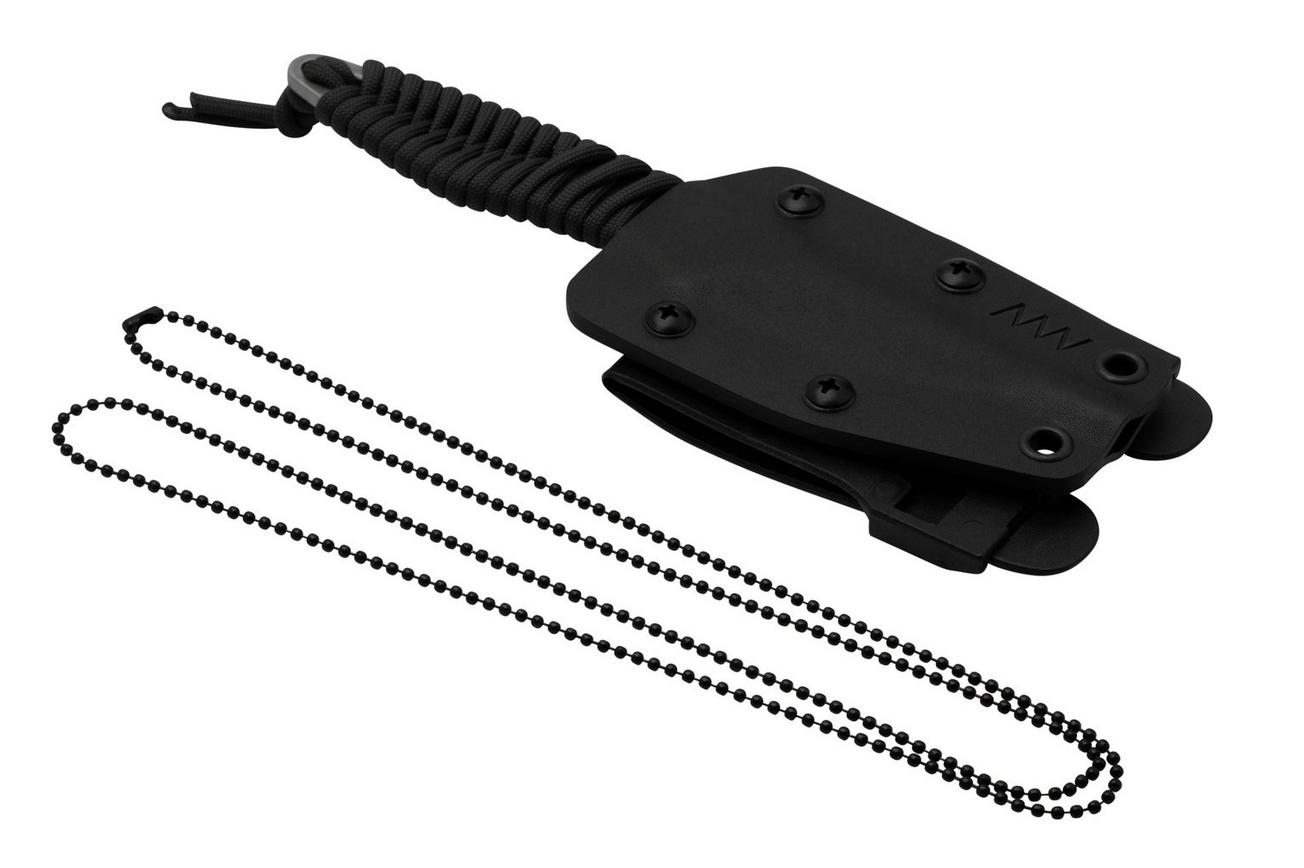 ANV Knives P100 Sleipner, Grey Paracord, P100-003, Black Kydex Sheath, nekmes