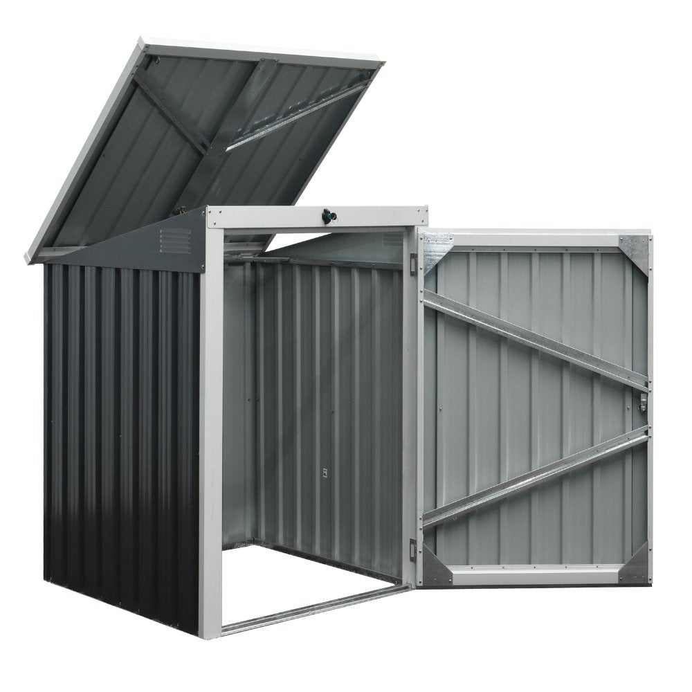 Home Deluxe - BASURA S Bin Storage Unit - Afmetingen 104 x 101 x 134 cm, Binnenoppervlak 0,77 m² - voor 1 x 240 L afvalbak | Bin storage unit, tuinopslag
