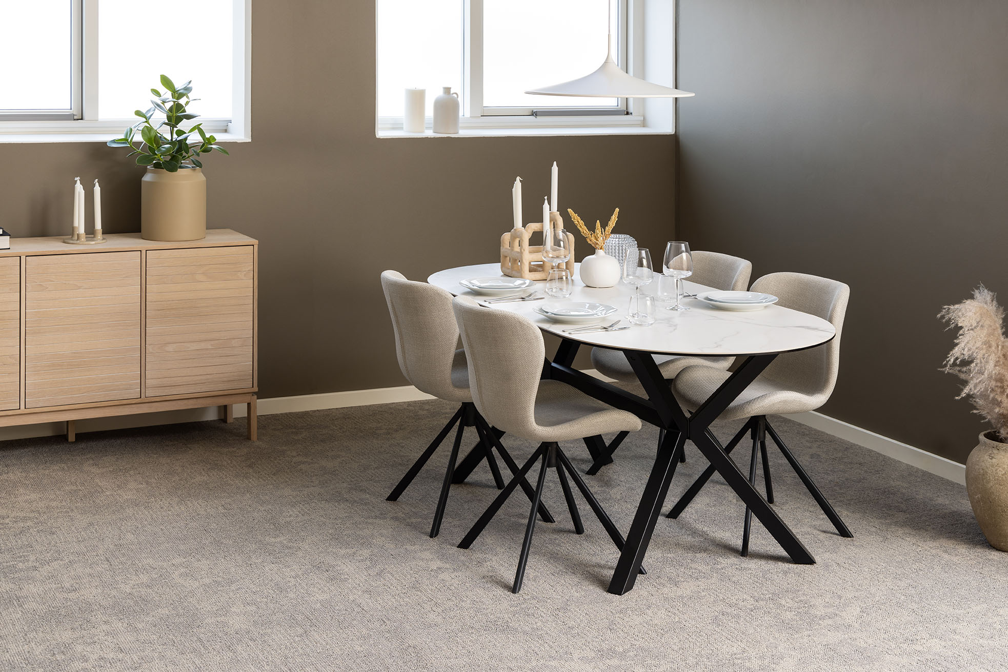 Eetkamerstoel Pescara beige - set van 2