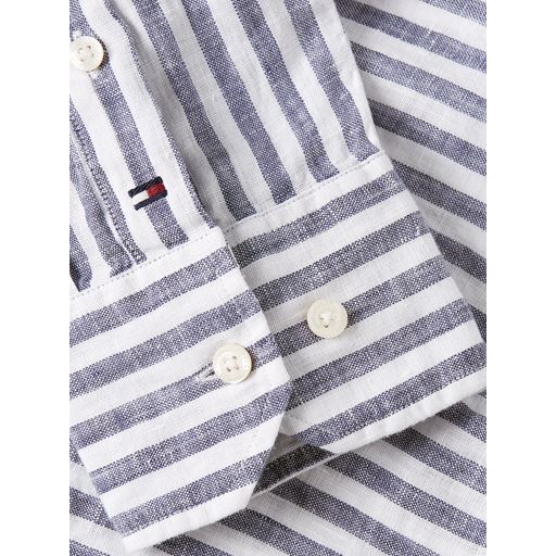 Tommy Hilfiger Bold Linen Stripe Skjorte, TH Dark Navy/Optic White, XXL