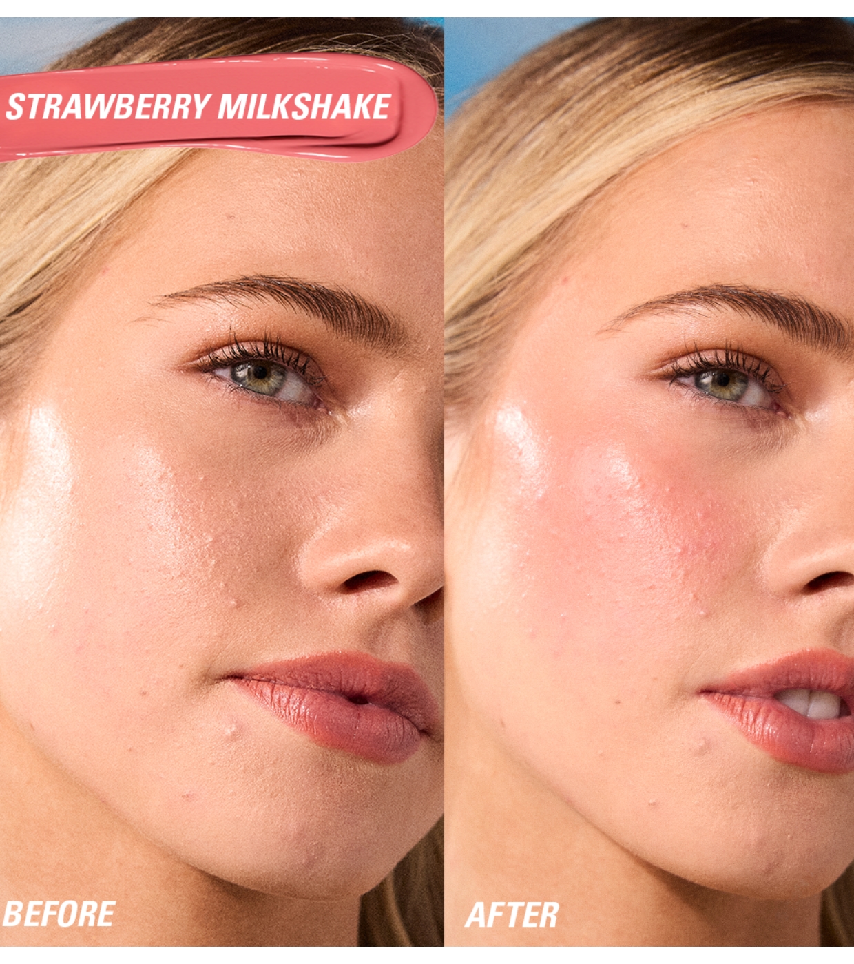 Makeup Revolution - *Super Dewy* - Blush líquido Blush burst - Strawberry milkshake cool pink