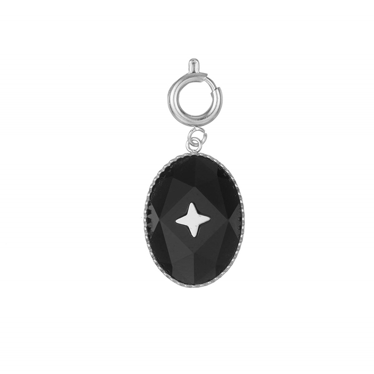 Charm acier Etoile Obsidienne