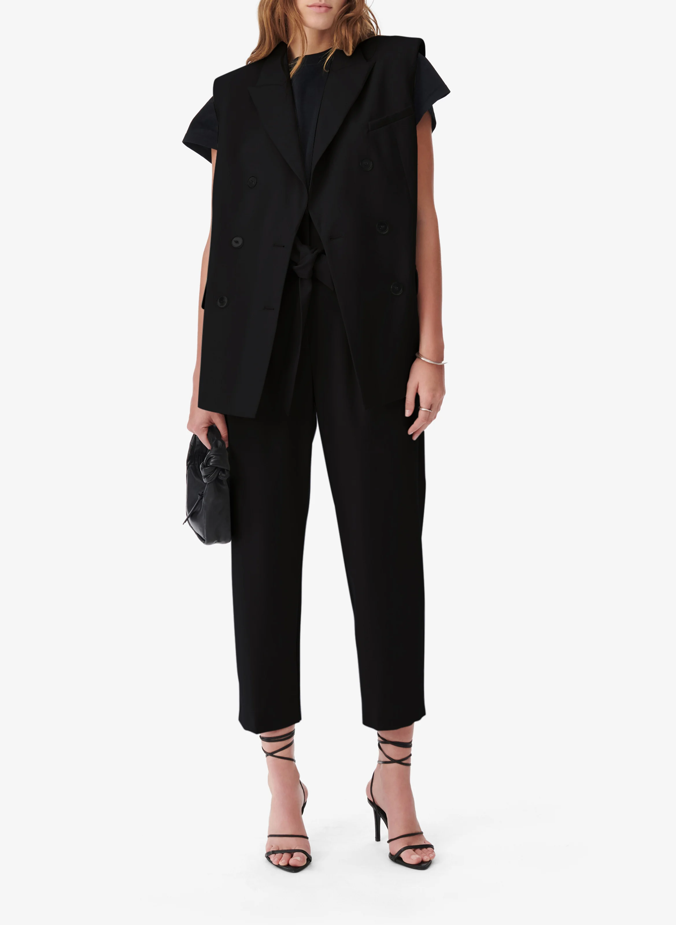 ARRISON - Pantalon droit en laine mélangée | Noir