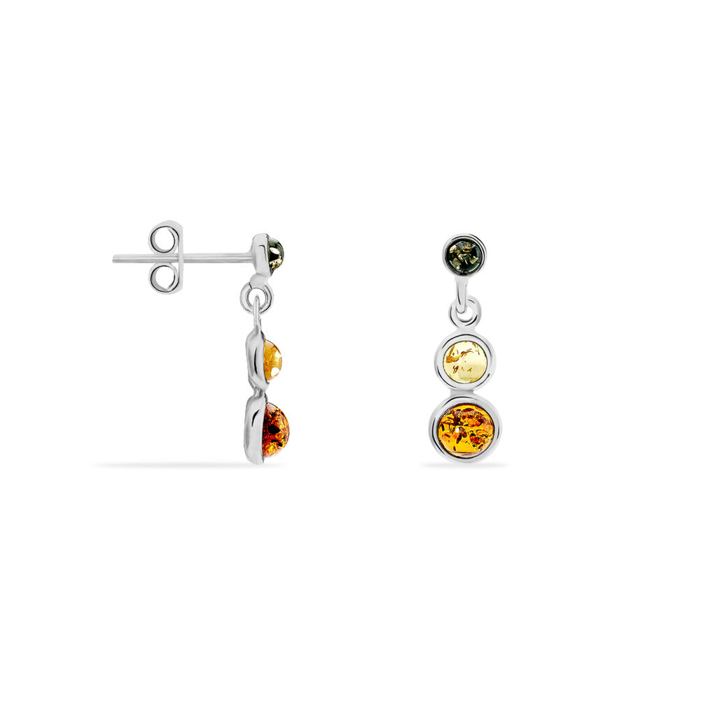 Boucles D'oreilles Argent Blanc Rosalie Ambres