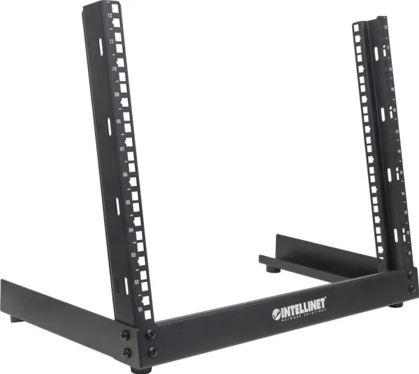 Intellinet 714747, Fritstående reol, 12U, 3,4 kg, Sort